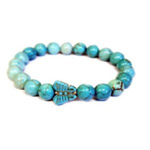 Turquoise Butterfly Natural Stone Stretch Bracelet